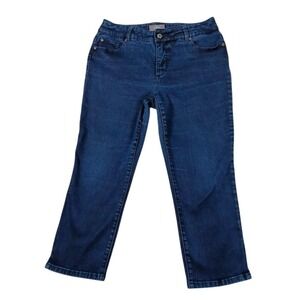 Chicos So Slimming Capri Jeans Womens 1.5 Blue Medium Wash Stretch Denim